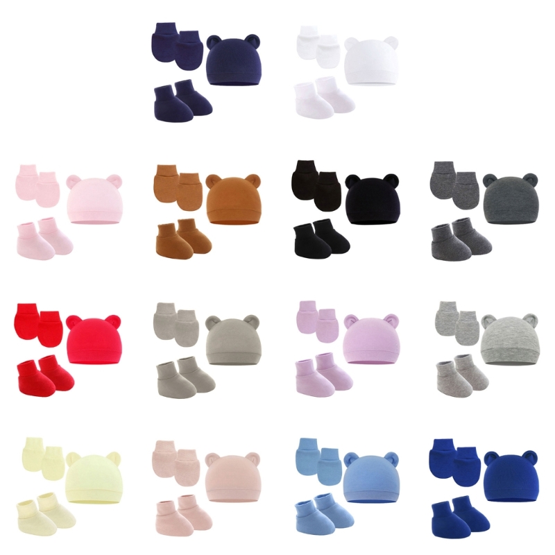 Baby Mittens Scratch - Newborn Baby Hat Sock Mittens,Baby Caps