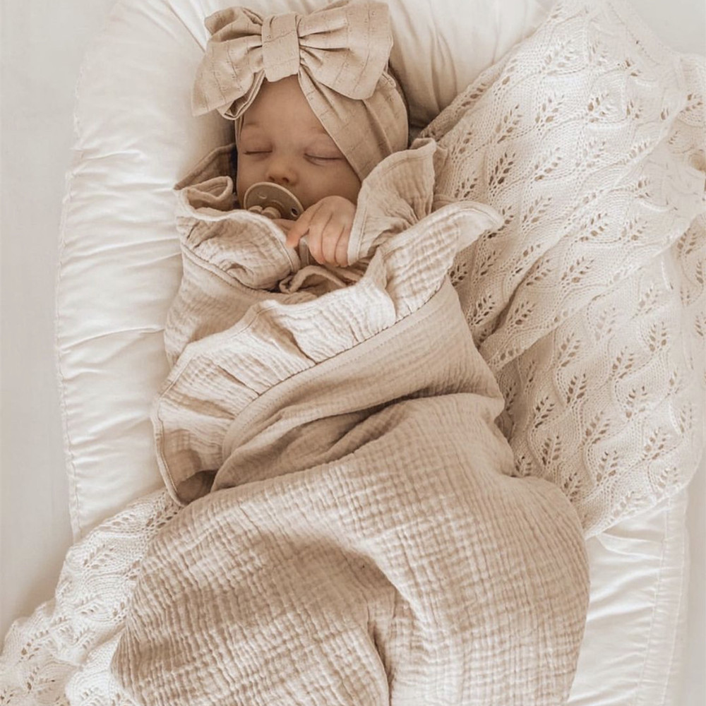 Baby Clothing Organic Cotton - INS Xù Lông Muslin Bé Đầm