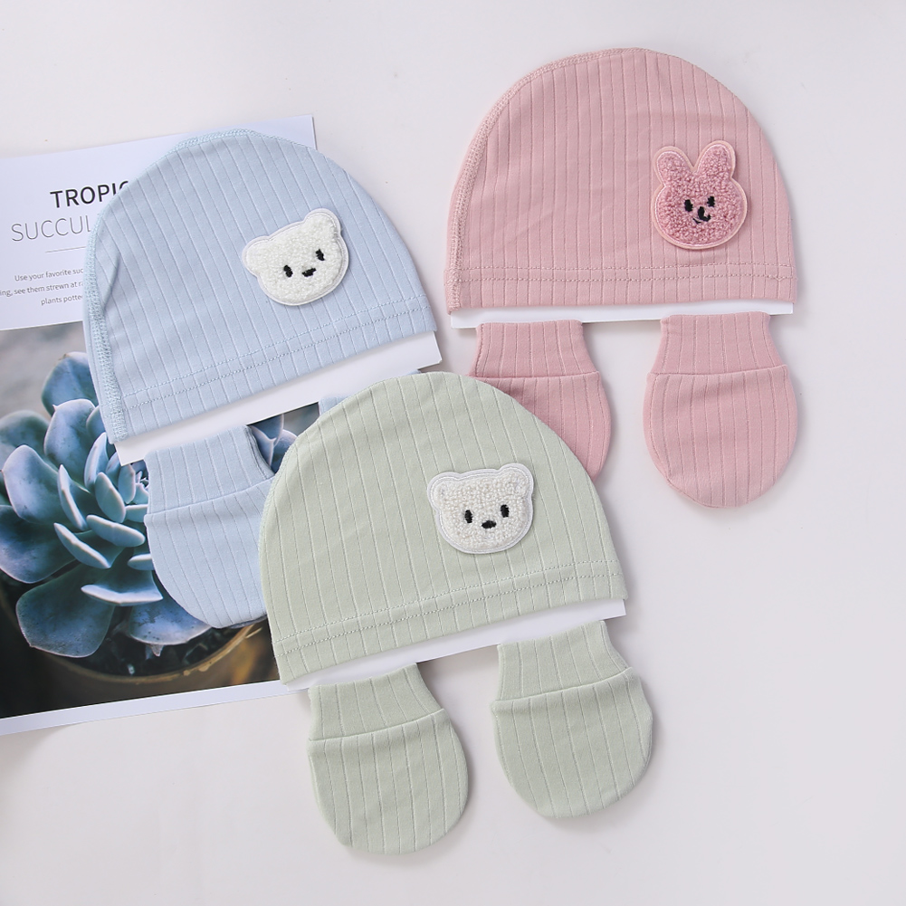 3Pcs/set Cotton Newborn Hats C - đánh giá và giá Baby Mittens Scratch
