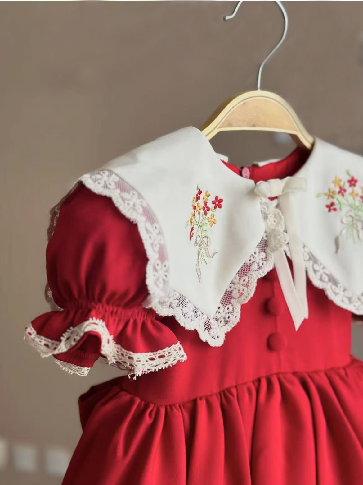 0-12Y Baby Girl Summer Red Emb - đánh giá và giá Baby Clothing Embroidery